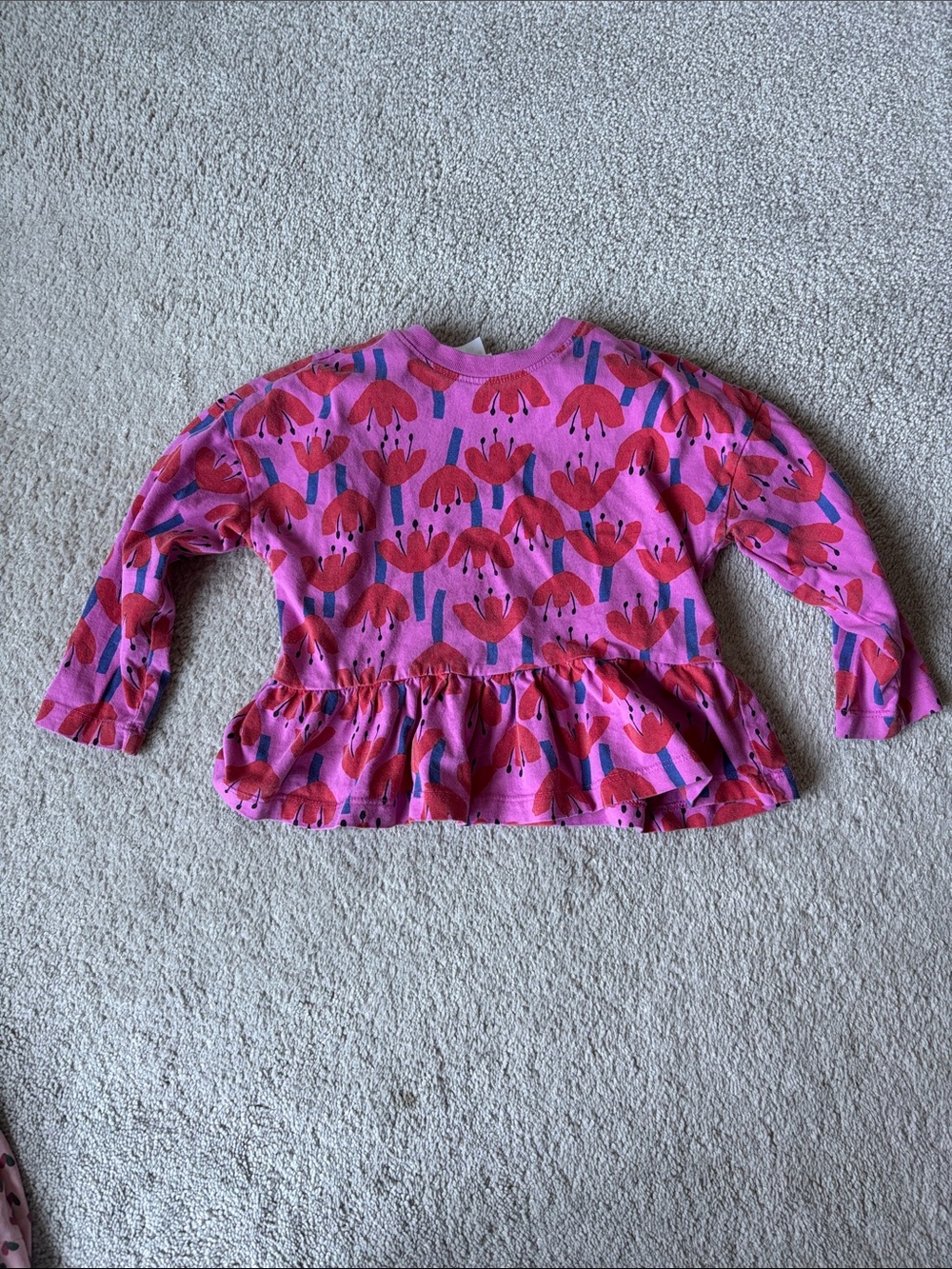 Hanna Andersson Bright Pink Girls Long Sleeve Top